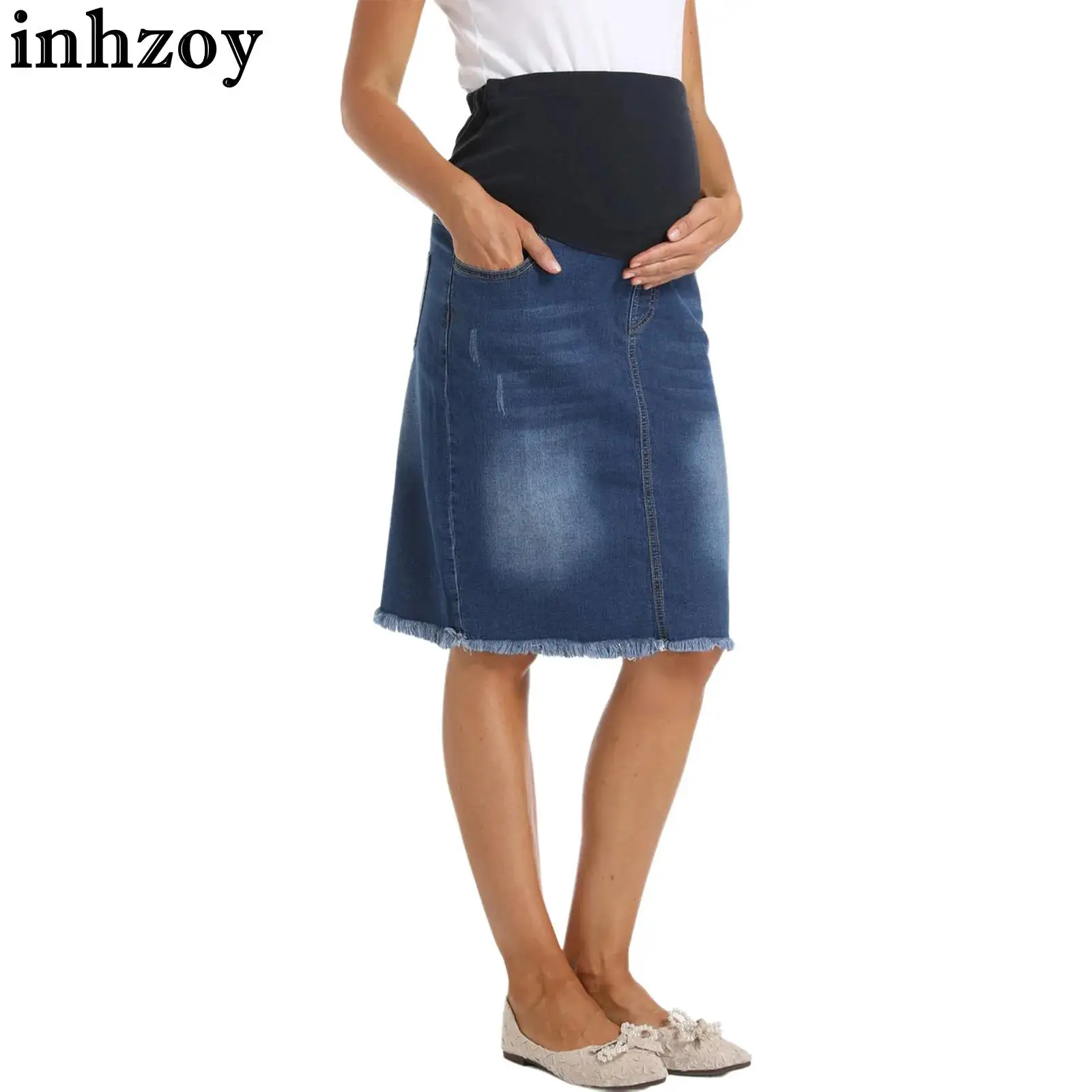 Джинсовая юбка для беременных с высокой талией, выше живота, с регулируемым поясом, длиной до колена, повседневная, для уличной моды
Джинсовая юбка для беременных с высокой талией, выше живота, с регулируемым поясом, длиной до колена, повседневная, для уличной моды