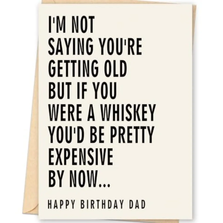 Funny Birthday Card Gift for Dad from Son Daughter, Whiskey Humor Birthday Decoration for Father, Happy Birthday Dad Card with
Funny Birthday Card Gift for Dad from Son Daughter, Whiskey Humor Birthday Decoration for Father, Happy Birthday Dad Card with