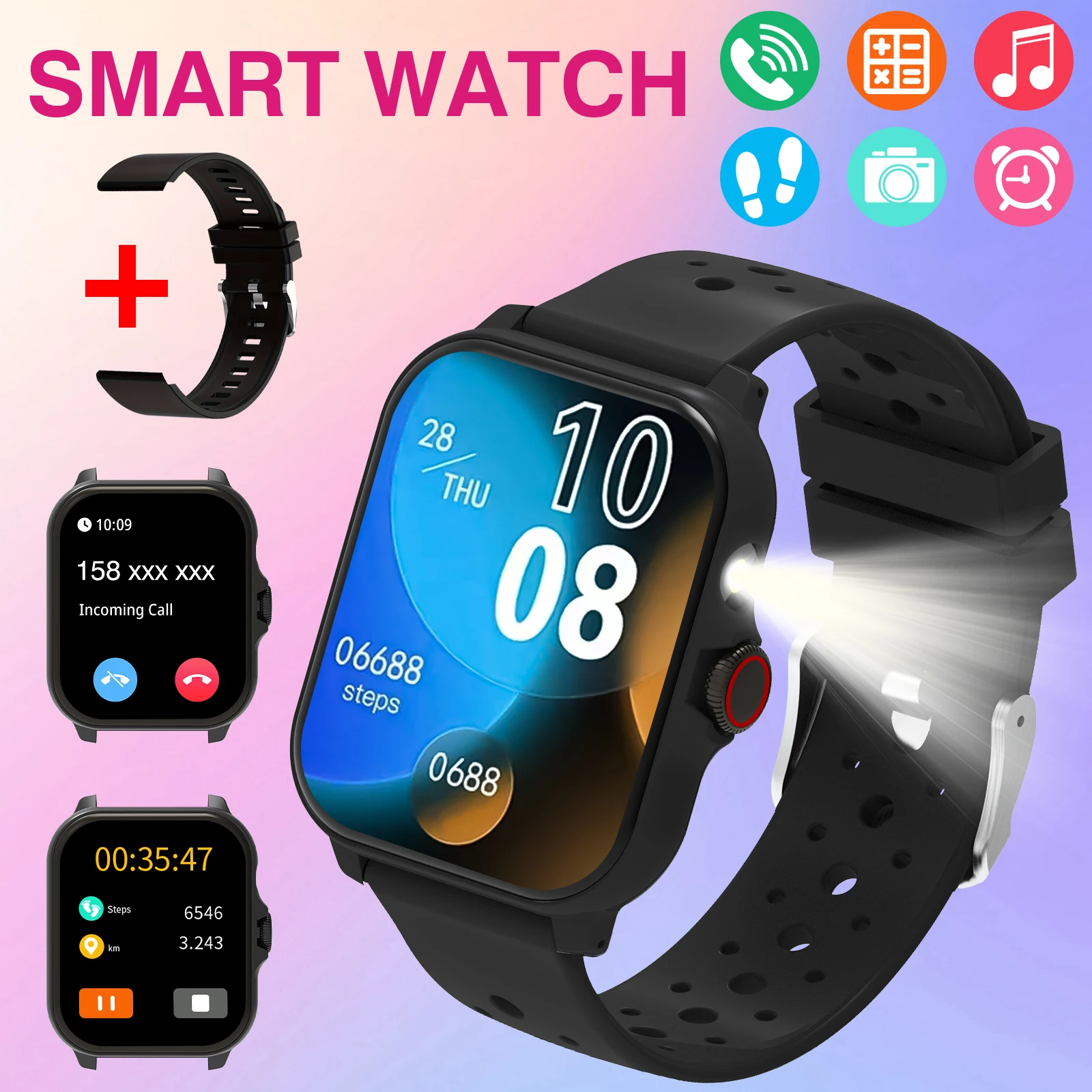 New Smart Watch for Men and Women,Wireless Calling,Multiple Sports Modes,LED Lighting,Weather Forecast,Music,For IPhone & Android, Modern Style,HD Screen Display, Ideal Gift
New Smart Watch for Men and Women,Wireless Calling,Multiple Sports Modes,LED Lighting,Weather Forecast,Music,For IPhone & Android, Modern Style,HD Screen Display, Ideal Gift
