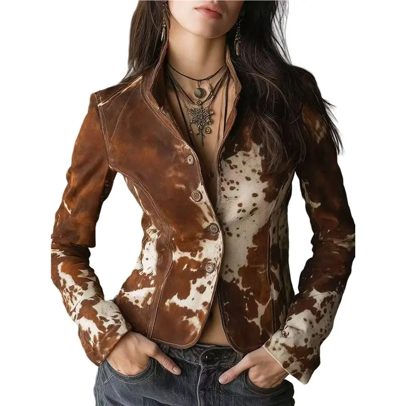 A24F-Long-Sleeved Lapel Cow Print Cropped Jacket Button Down Blazer For Women Slim Fit Fall Outftis
A24F-Long-Sleeved Lapel Cow Print Cropped Jacket Button Down Blazer For Women Slim Fit Fall Outftis