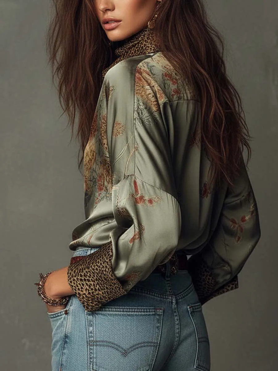 Блузки с цветочным принтом в европейском и американском стиле для женщин, атласная рубашка с леопардовым принтом, длинными рукавами, отложным воротником и шарфом.
Блузки с цветочным принтом в европейском и американском стиле для женщин, атласная рубашка с леопардовым принтом, длинными рукавами, отложным воротником и шарфом.