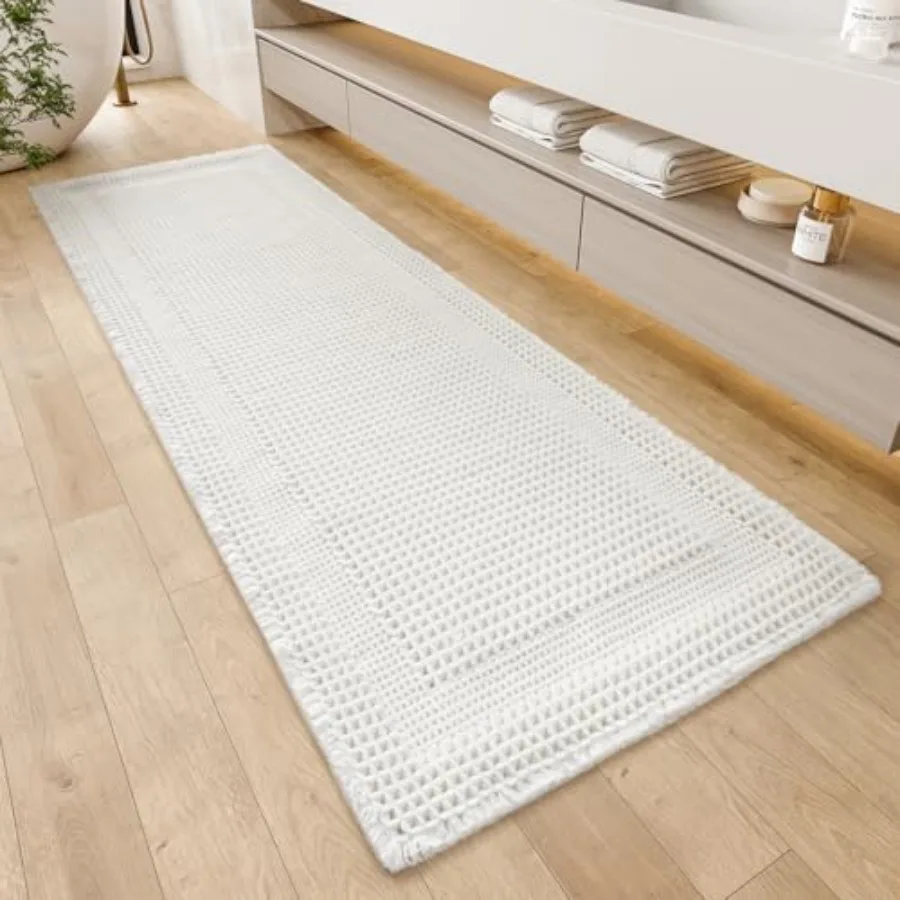 Waffle Bath-Mat, Absorbent Bath Mats for Bathroom Non Slip, Machine Washable Bathroom Rugs with Tassels Ultra Soft Boho Bath Ru
Waffle Bath-Mat, Absorbent Bath Mats for Bathroom Non Slip, Machine Washable Bathroom Rugs with Tassels Ultra Soft Boho Bath Ru