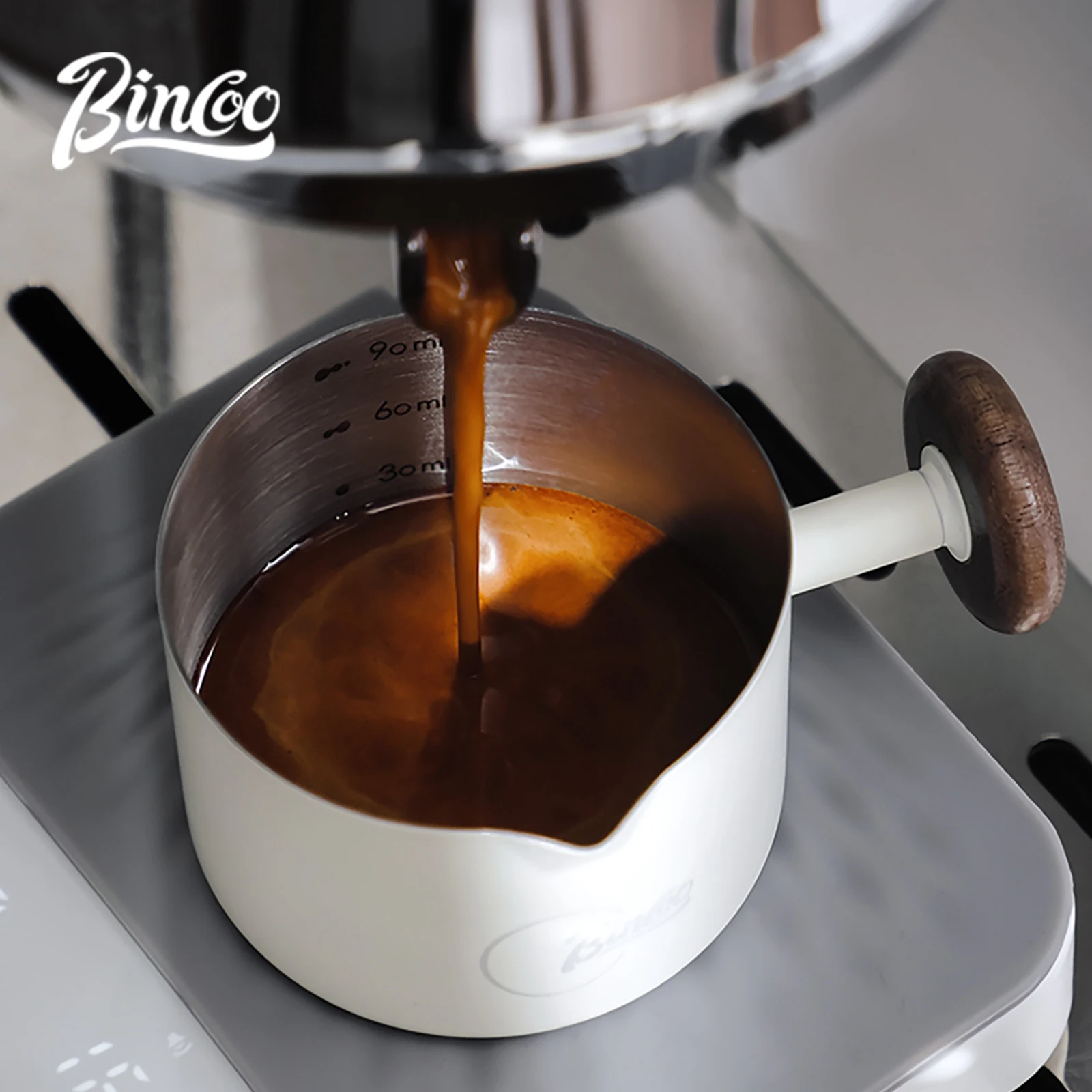 Bincoo 100ml Espresso Dosing Cup Stainless Steel with Wood Handle & Scale Barista Measuring Tool for Coffee Grounds Creativity
Bincoo 100ml Espresso Dosing Cup Stainless Steel with Wood Handle & Scale Barista Measuring Tool for Coffee Grounds Creativity