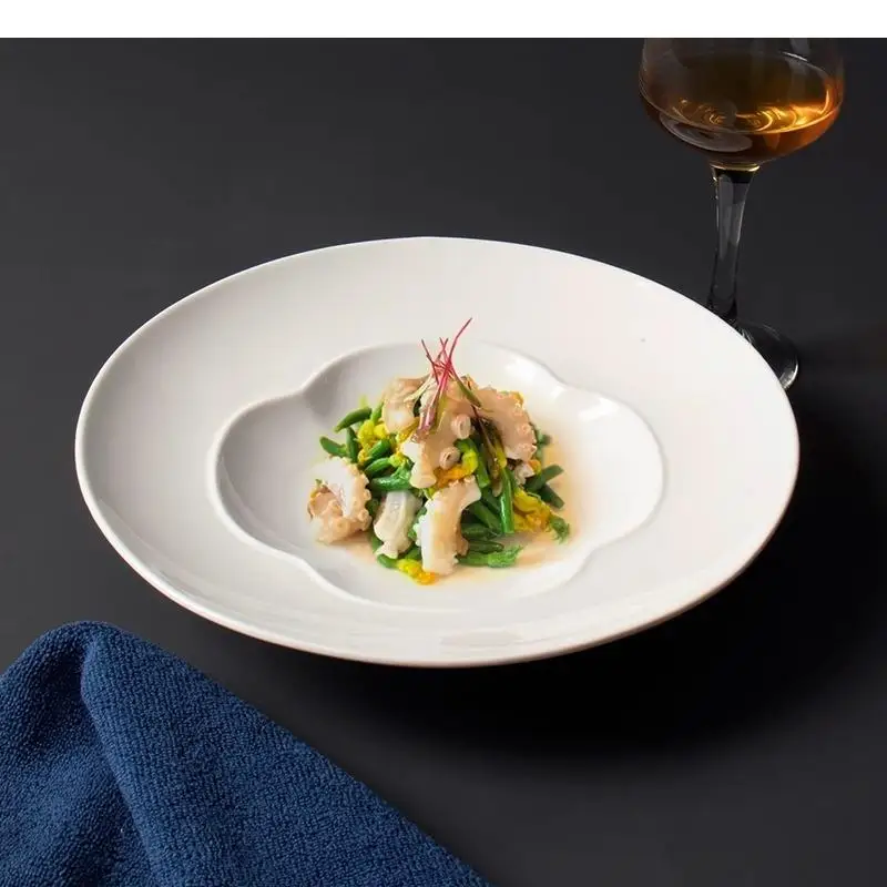 Pure White Ceramic Thick Soup Plate Restaurant Dessert Sushi Pasta Molecular Cuisine Specialty Tableware
Pure White Ceramic Thick Soup Plate Restaurant Dessert Sushi Pasta Molecular Cuisine Specialty Tableware