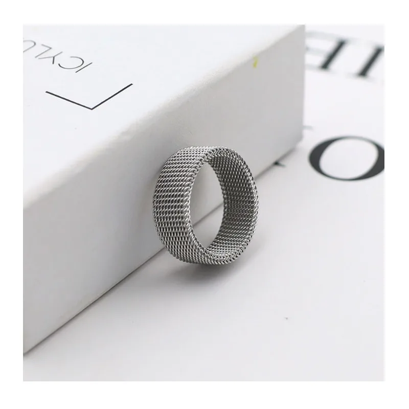 Stainless Steel Woven Mesh Ring Does Not Fade Wind Simple Mesh Men's and Women's Jewelry Ring
Stainless Steel Woven Mesh Ring Does Not Fade Wind Simple Mesh Men's and Women's Jewelry Ring