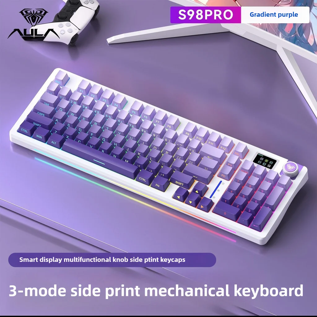 AULA S98 PRO Wireless 3 Mode Mechanical Keyboard Customize Gasket Hot-swap with Display GASKET 96 Keys Office Gaming for Win/MAC
AULA S98 PRO Wireless 3 Mode Mechanical Keyboard Customize Gasket Hot-swap with Display GASKET 96 Keys Office Gaming for Win/MAC
