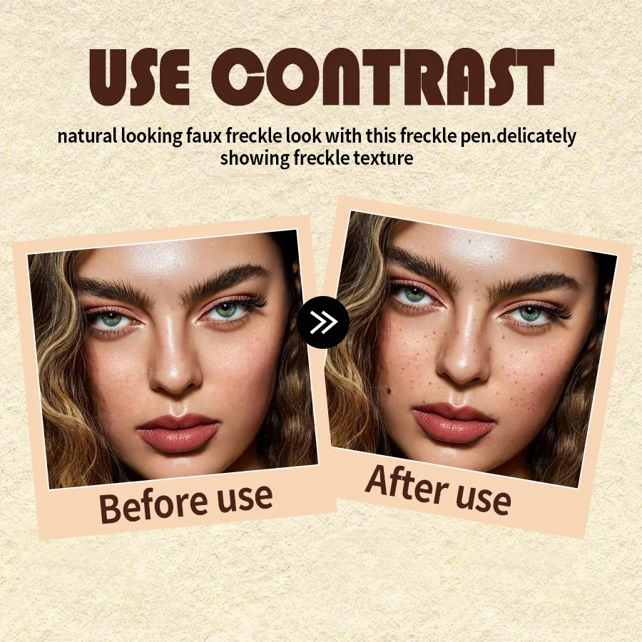 Dual Head Freckle Stamp Pen Waterproof Non-fading Natural Lifelike Fake Freckle Makeup Pen
Dual Head Freckle Stamp Pen Waterproof Non-fading Natural Lifelike Fake Freckle Makeup Pen