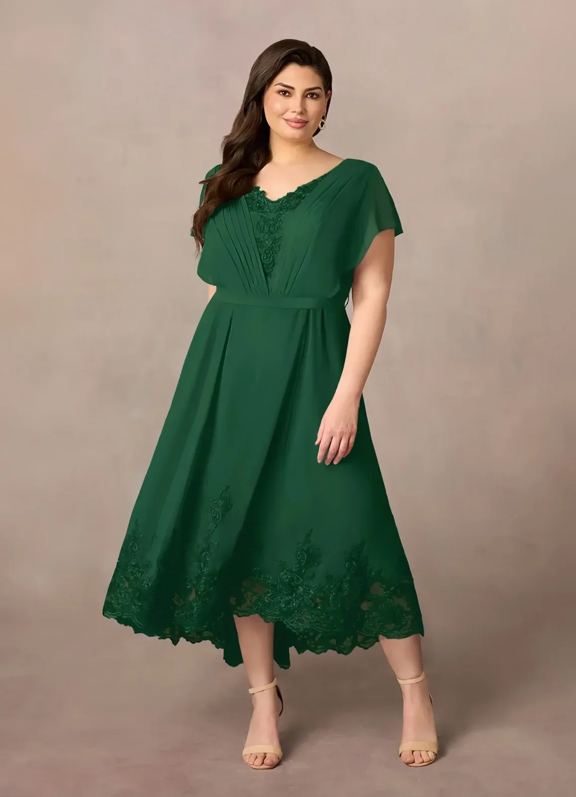 Plus Size Green Mother of the Bride Dress V-neck Tea-Length Chiffon Lace Applique Women Party Banquet Guest Gown
Plus Size Green Mother of the Bride Dress V-neck Tea-Length Chiffon Lace Applique Women Party Banquet Guest Gown