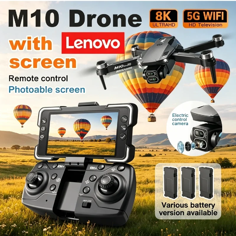Lenovo M10 Drone With Screen Remote Control 8K HD Dual Camera Brushless Motor 5G WiFi FPV Obstacle Avoidance Quadcopter Toy
Lenovo M10 Drone With Screen Remote Control 8K HD Dual Camera Brushless Motor 5G WiFi FPV Obstacle Avoidance Quadcopter Toy