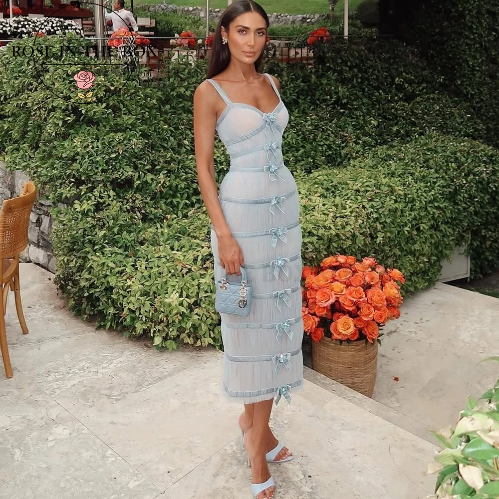 ROSEINTHEBOX Customized Chic Spaghetti Straps Bow Elegant Evening Dresses Mermaid Sheer Midi Dress vestidos de fiesta elegantes
ROSEINTHEBOX Customized Chic Spaghetti Straps Bow Elegant Evening Dresses Mermaid Sheer Midi Dress vestidos de fiesta elegantes