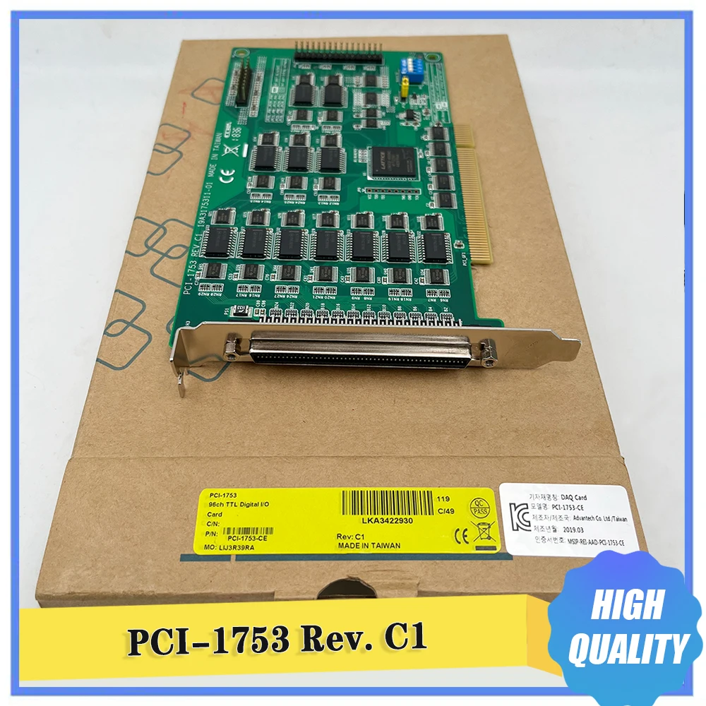 New PCI-1753 Rev. C1 For Advantech Data Capture Card 96-Channel IO Card Digital Input/Output Card
New PCI-1753 Rev. C1 For Advantech Data Capture Card 96-Channel IO Card Digital Input/Output Card