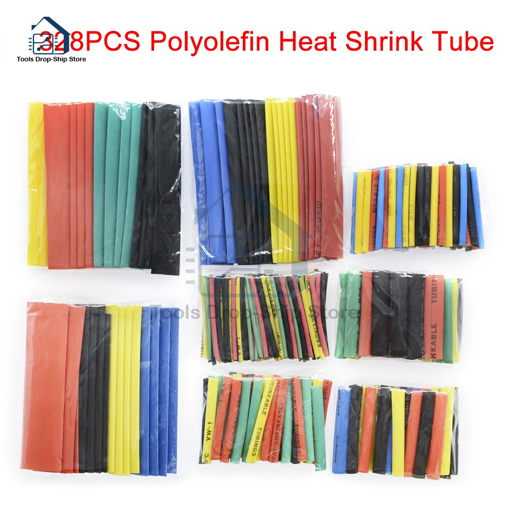 328pcs 2:1 Heat Shrink Tube Wrap Wire Cable Insulated Sleeving Tubing Set Polyolefin Shrinking Assortment Kit 8 Sizes 5 Colors
328pcs 2:1 Heat Shrink Tube Wrap Wire Cable Insulated Sleeving Tubing Set Polyolefin Shrinking Assortment Kit 8 Sizes 5 Colors