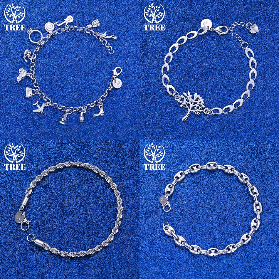 Fashion Popular 925 Sterling Silver Shoes Bag Pig Nose Tree Twisted Rope Chain Bracelets Women Birthday Party New Accessories
Fashion Popular 925 Sterling Silver Shoes Bag Pig Nose Tree Twisted Rope Chain Bracelets Women Birthday Party New Accessories