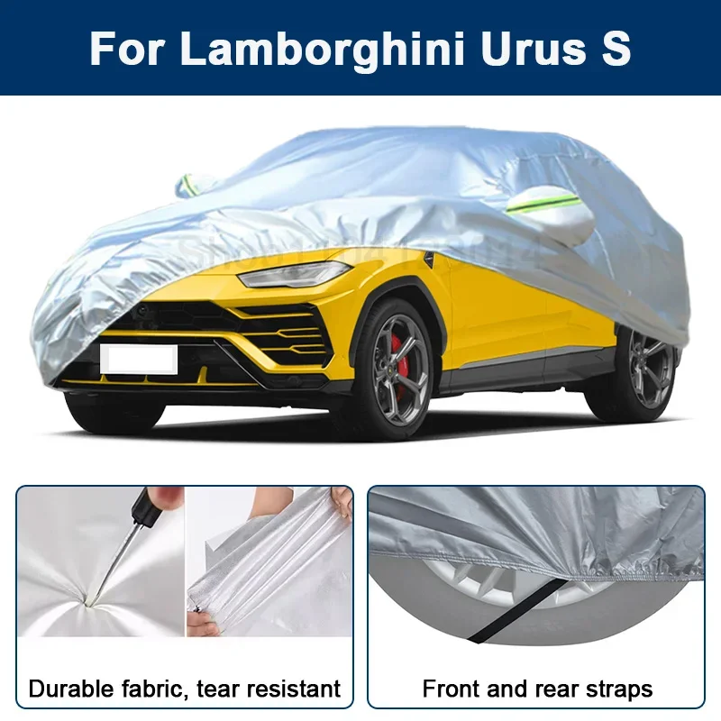 Outdoor Full Car Cover For Lamborghini Urus S with Reflective Strips Waterproof Snowproof Dustproof UV Protection Auto Parts
Outdoor Full Car Cover For Lamborghini Urus S with Reflective Strips Waterproof Snowproof Dustproof UV Protection Auto Parts