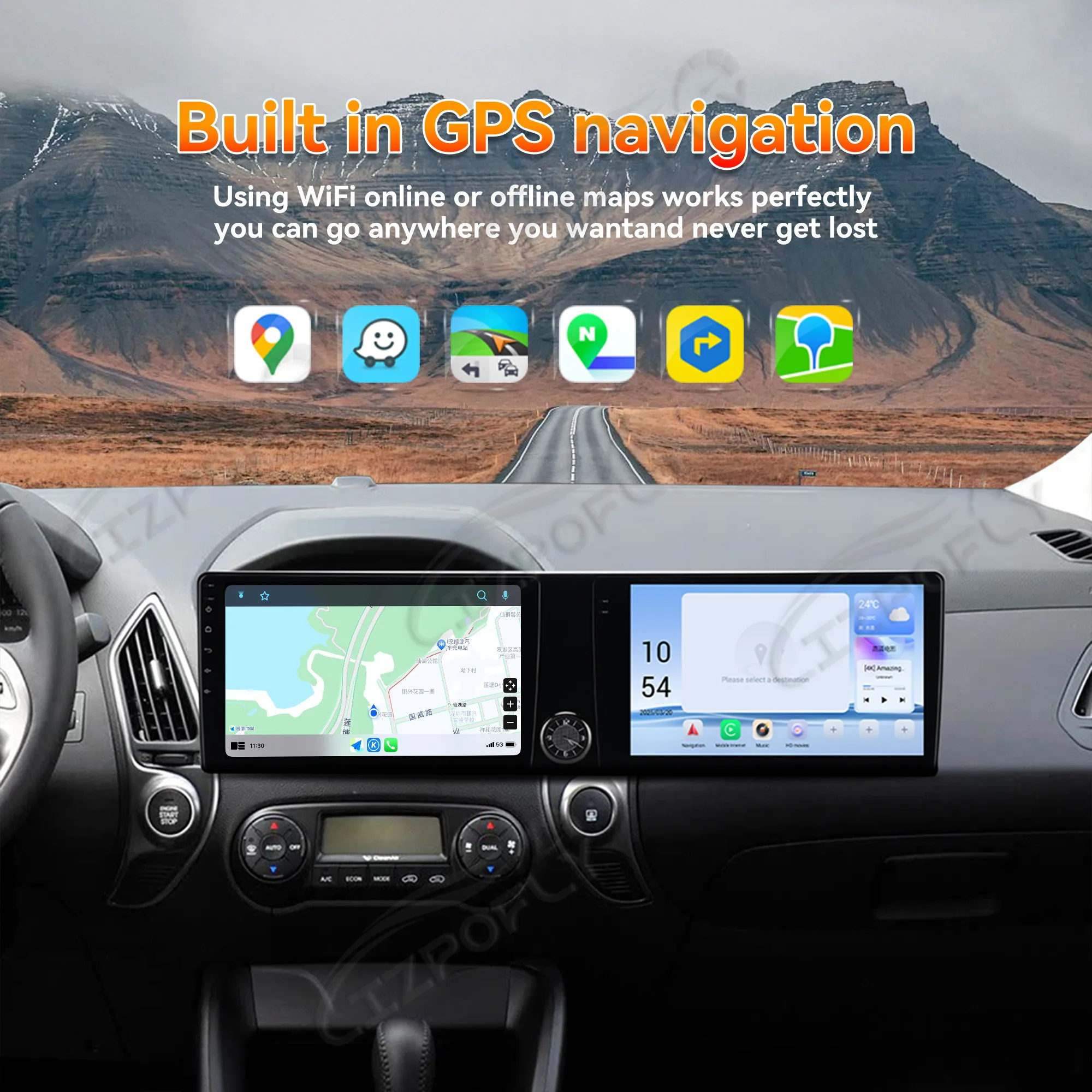 Android 13 20.2'' Auto Car Radio Navigation For Hyundai ix35 2010-2015 CarPlay HiCar Stereo Multimedia Player Dual Screen Head
Android 13 20.2'' Auto Car Radio Navigation For Hyundai ix35 2010-2015 CarPlay HiCar Stereo Multimedia Player Dual Screen Head