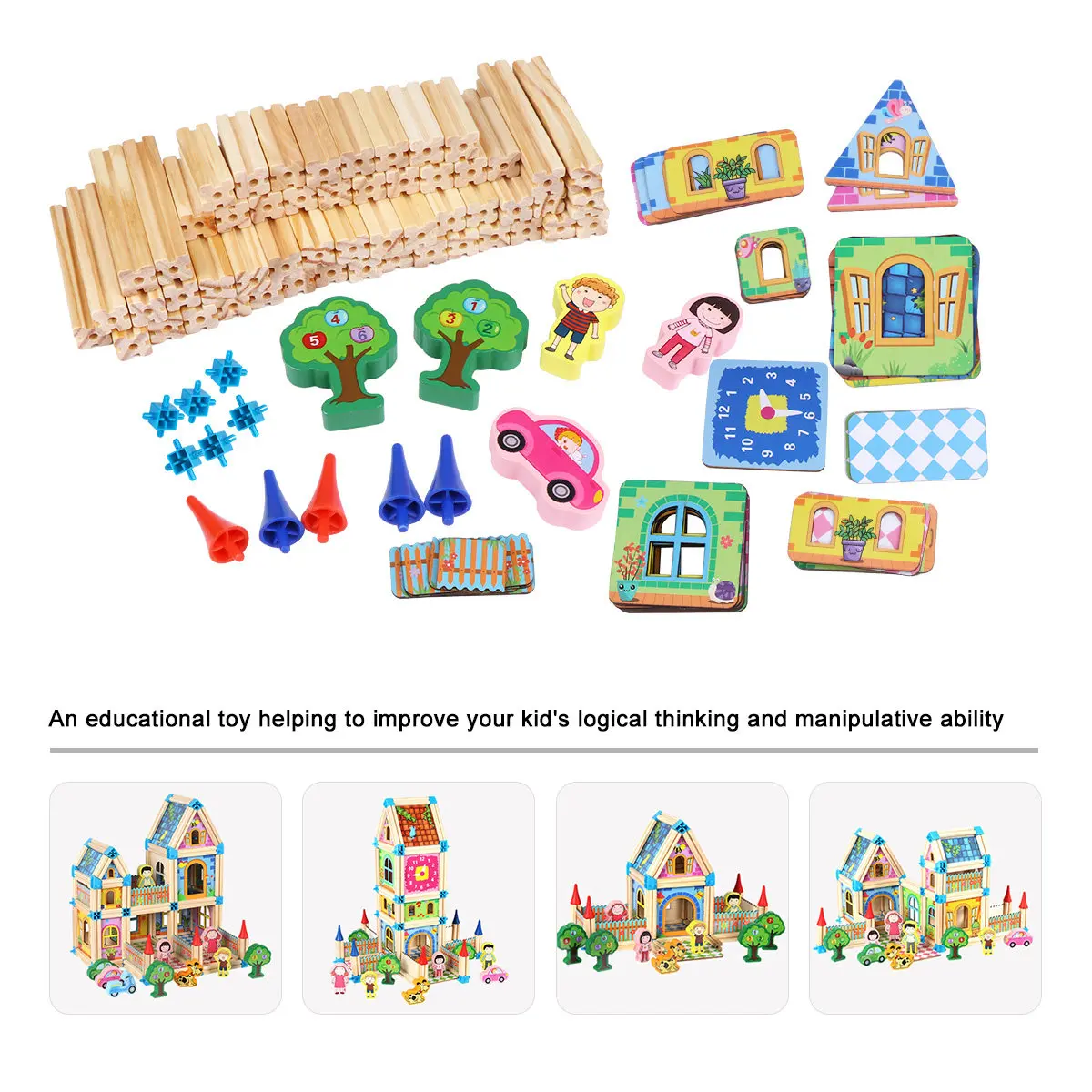 128 PCS DIY Wood Toy Architecture Model Kits Bridge Toys House Assembly Decor Crafts Castle-building
128 PCS DIY Wood Toy Architecture Model Kits Bridge Toys House Assembly Decor Crafts Castle-building