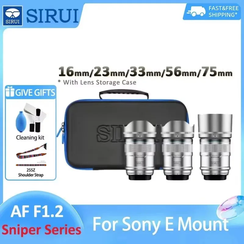 SIRUI Sniper Series 16 мм 23 мм 33 мм 56 мм 75 мм F1.2 APS-C объектив с автофокусом Prime для камеры Sony с креплением E A7C A7R3 A7M4 A6600 6400
SIRUI Sniper Series 16 мм 23 мм 33 мм 56 мм 75 мм F1.2 APS-C объектив с автофокусом Prime для камеры Sony с креплением E A7C A7R3 A7M4 A6600 6400