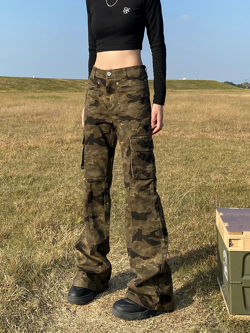 American Retro Camouflage Work Pants Men's Women's Multiple Pockets Flared Straight Leg High Street Style Summer Jeans
American Retro Camouflage Work Pants Men's Women's Multiple Pockets Flared Straight Leg High Street Style Summer Jeans