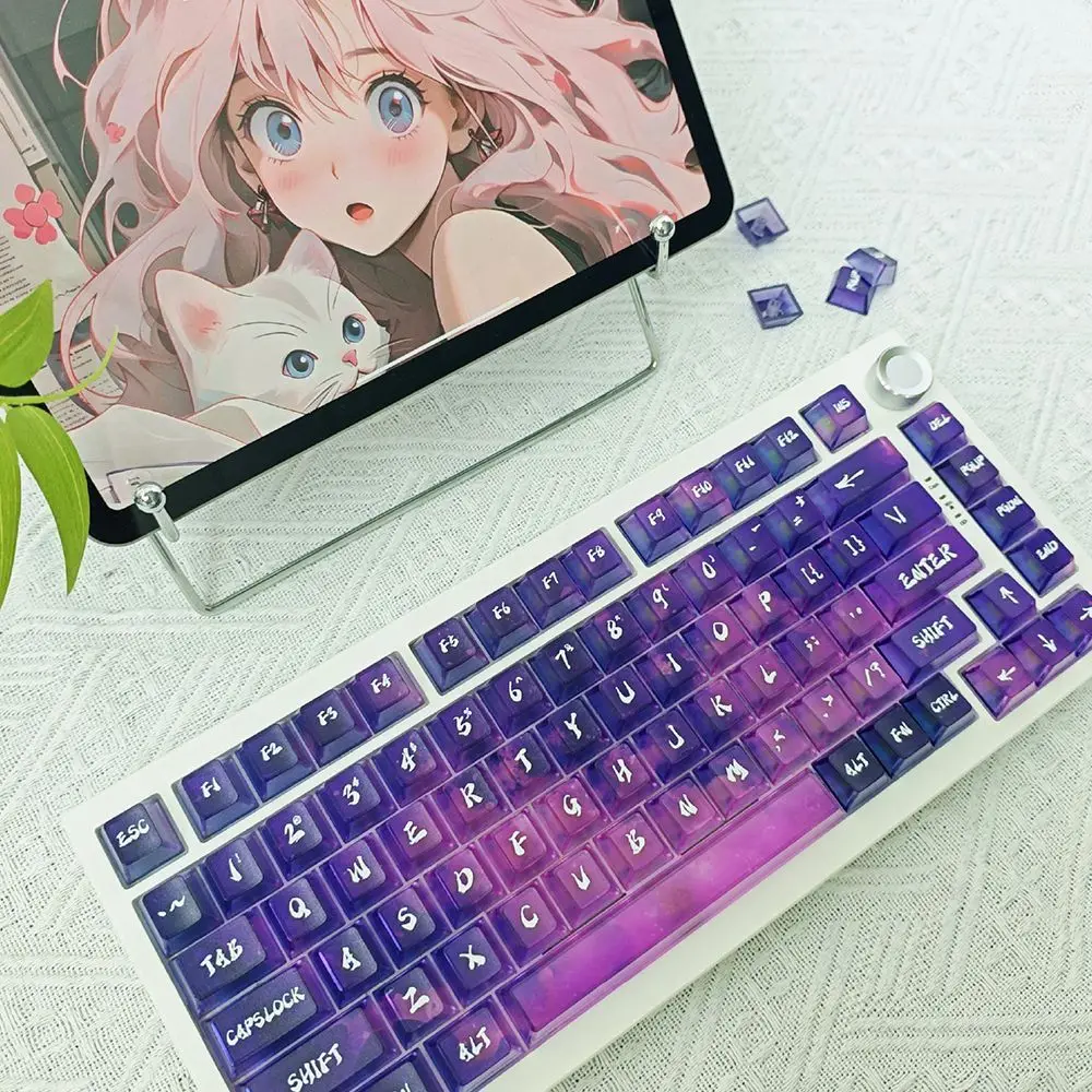 Purple Starry Sky personalized full color fog transparent keycaps DIY customized small full set mechanical keyboard keycaps
Purple Starry Sky personalized full color fog transparent keycaps DIY customized small full set mechanical keyboard keycaps