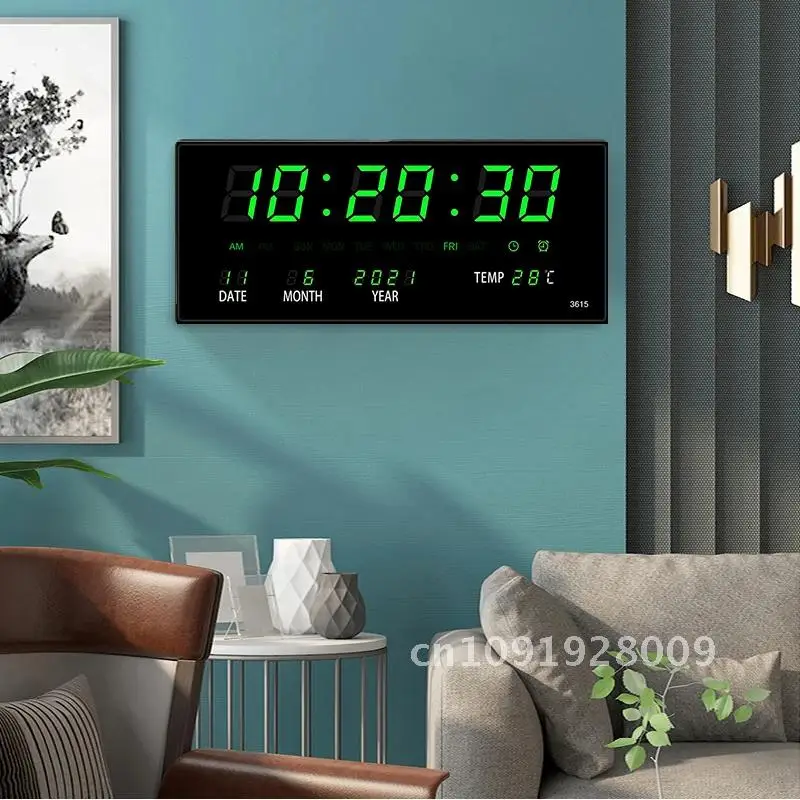Luminous Digital Wall Clock Alarm Hourly Date Temperature Chiming Clock Decoration Calendar Electronic LED with Table Plug Clock
Luminous Digital Wall Clock Alarm Hourly Date Temperature Chiming Clock Decoration Calendar Electronic LED with Table Plug Clock