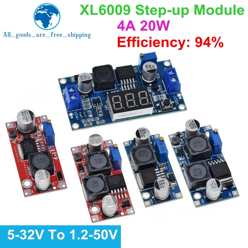 TZT 1PCS Boost Buck DC-DC Adjustable Step Up Converter XL6009 Power Supply Module 20W 4A 5-32V to 1.2-35V
TZT 1PCS Boost Buck DC-DC Adjustable Step Up Converter XL6009 Power Supply Module 20W 4A 5-32V to 1.2-35V