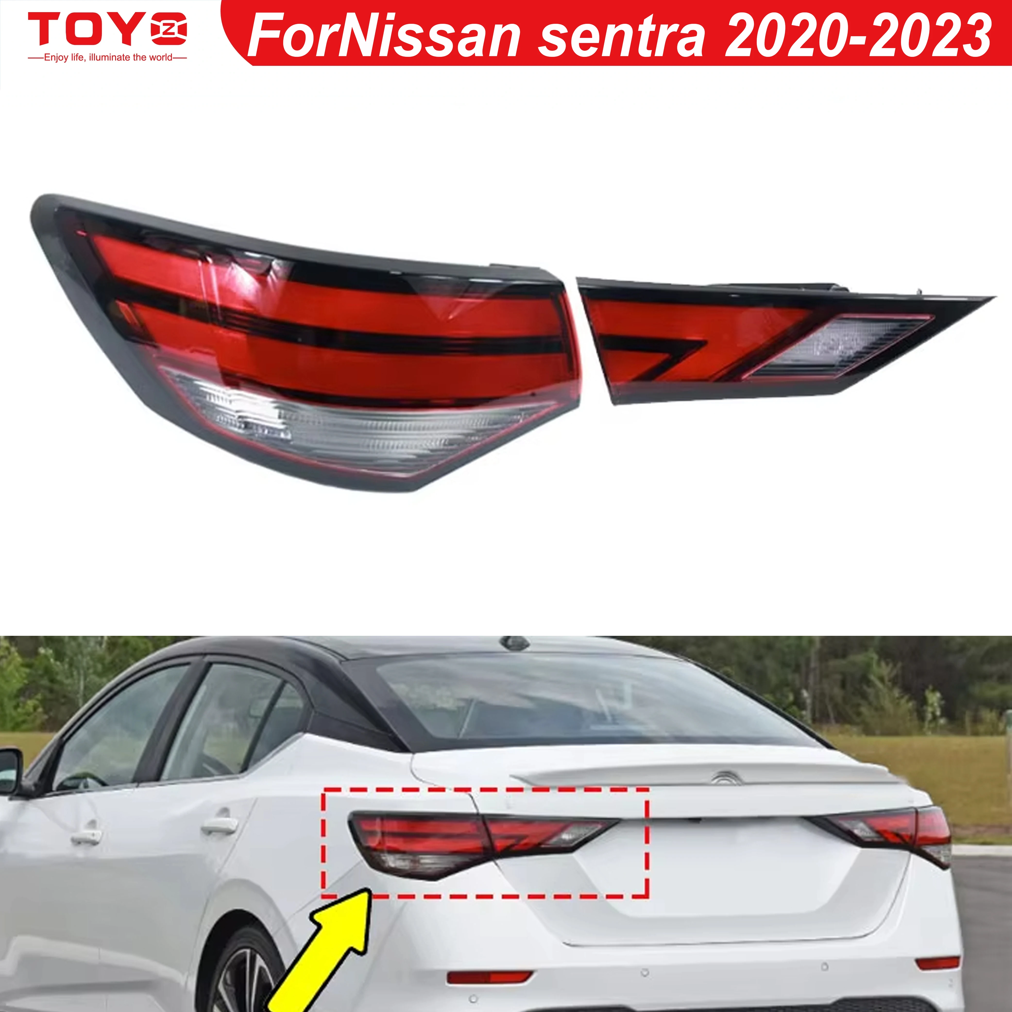 For Nissan Sentra 2020-2023 Tail Light Rear Turn Signal Brake Fog Lamp Halogen Taillight Cover Without Bulbs Auto Accessories
For Nissan Sentra 2020-2023 Tail Light Rear Turn Signal Brake Fog Lamp Halogen Taillight Cover Without Bulbs Auto Accessories