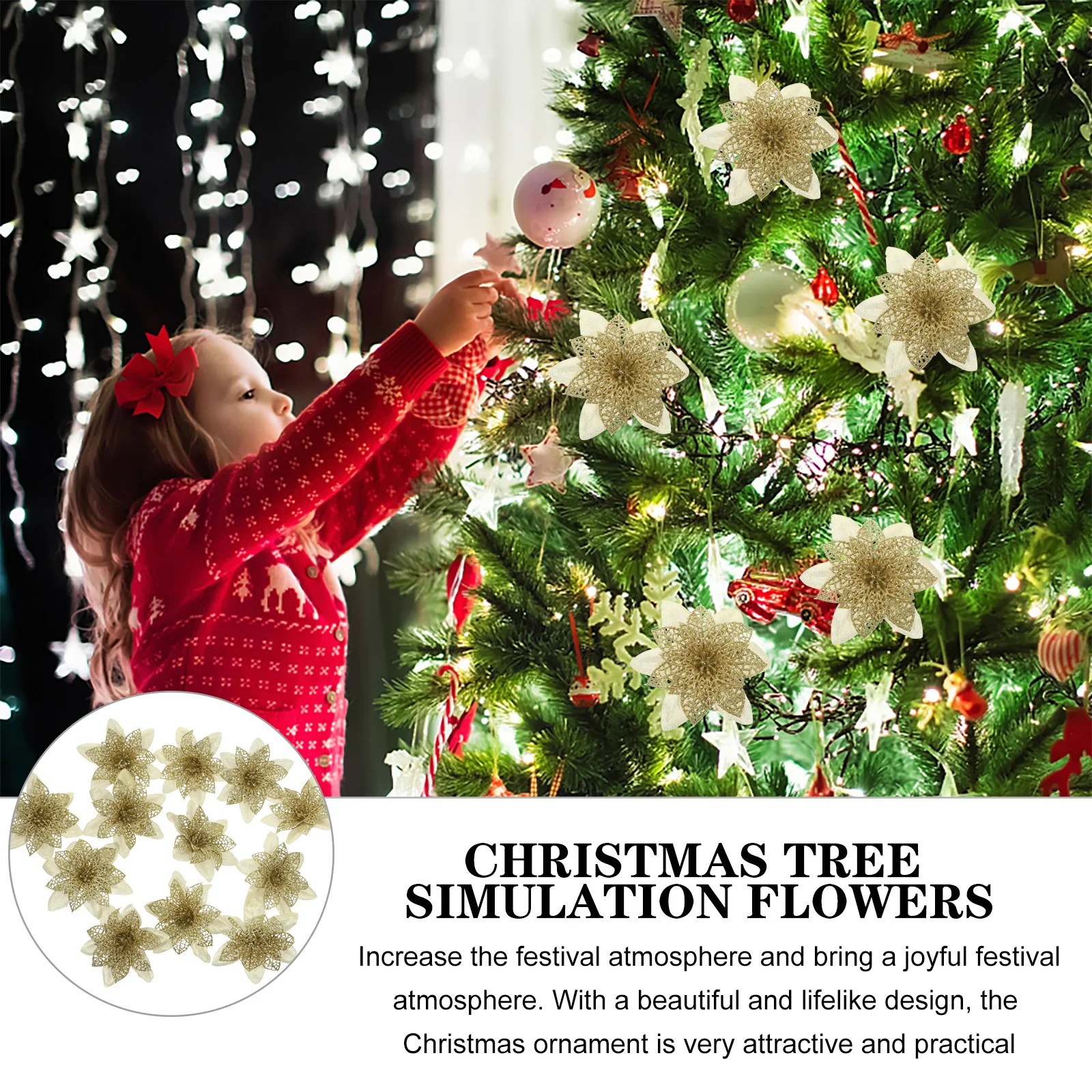 12 Pcs Faux Flowers Poinsettia Stems Decorations Artificial Poinsettias for Golden Floral Party
12 Pcs Faux Flowers Poinsettia Stems Decorations Artificial Poinsettias for Golden Floral Party