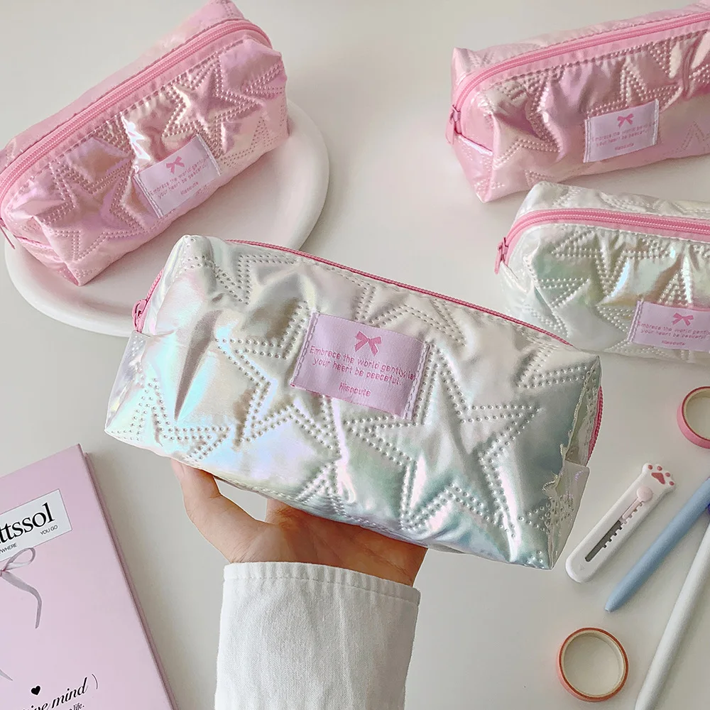 Pink Star Pencil Case Glossy Makeup Brush Bag Cute Stationery Organizer for Girls
Pink Star Pencil Case Glossy Makeup Brush Bag Cute Stationery Organizer for Girls