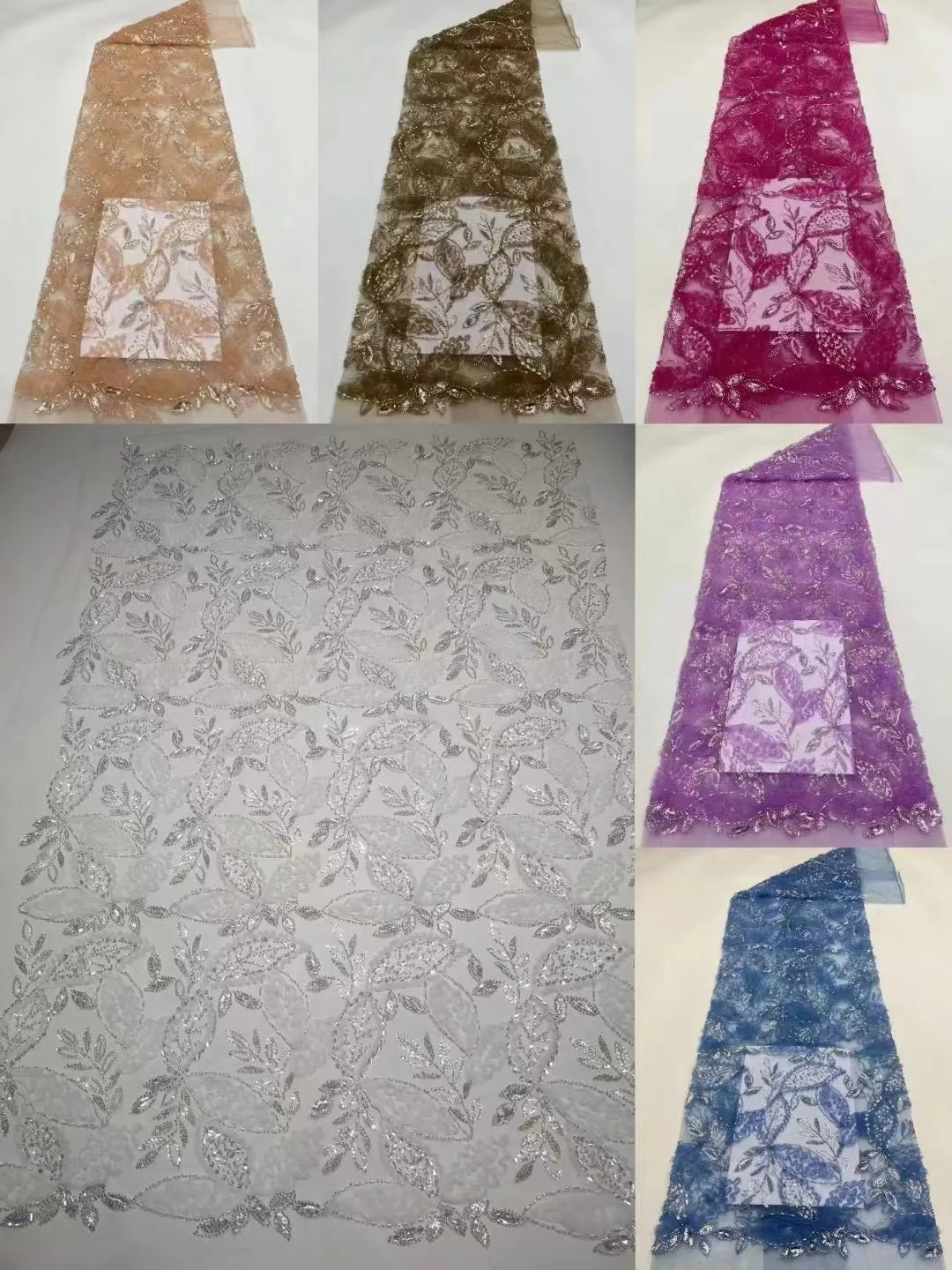 2024 African Nigerian Sequin Lace Mesh Beaded Fabric Embroidery For Women Wedding Dresses 5Yards Fabrics Tulle
2024 African Nigerian Sequin Lace Mesh Beaded Fabric Embroidery For Women Wedding Dresses 5Yards Fabrics Tulle