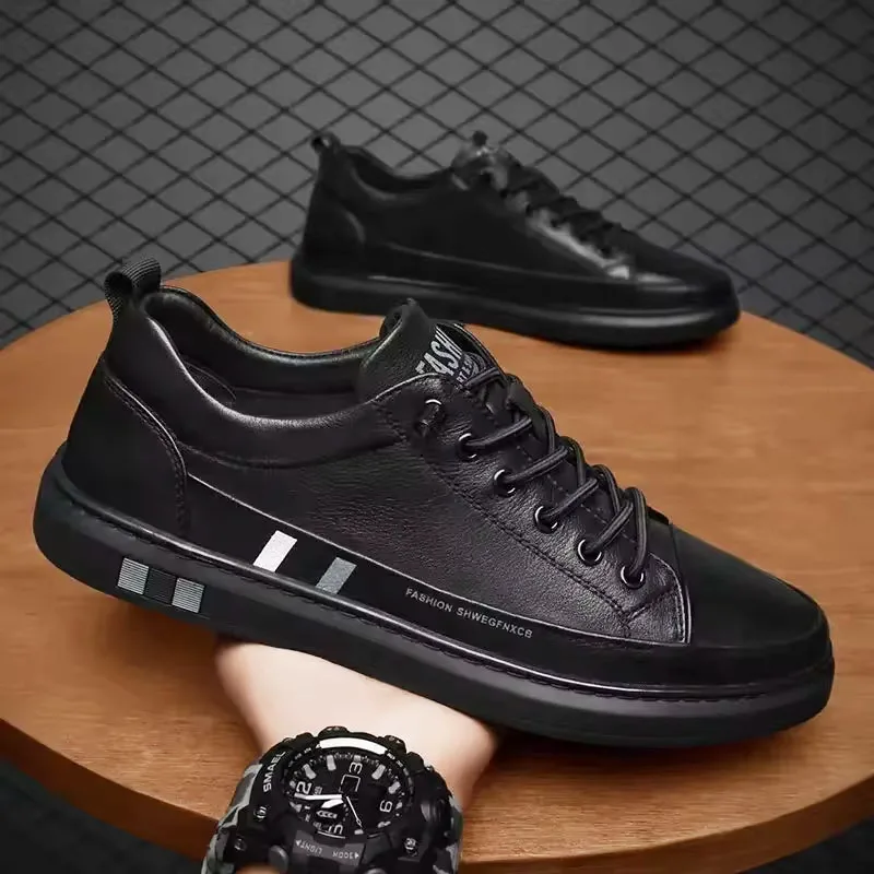 Men's Flat Leather Shoes Fashion Casual Shoes Breathable Flat Shoes for Men Black White Sneakers Male Zapatillas De Hombre
Men's Flat Leather Shoes Fashion Casual Shoes Breathable Flat Shoes for Men Black White Sneakers Male Zapatillas De Hombre