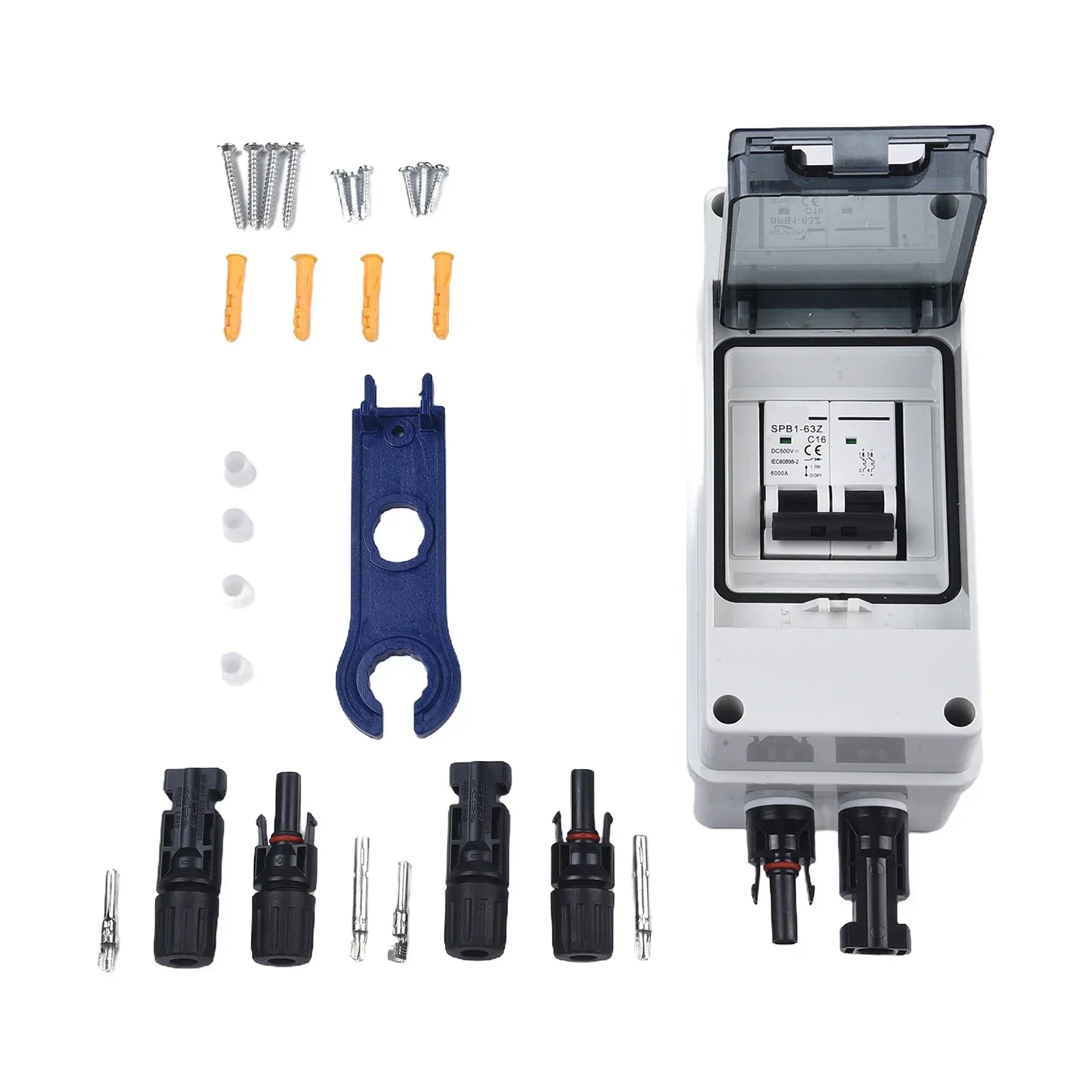 16A DC Isolator Switch PV System Circuit Breaker 2P 16A Combiner Box With Cable Plug 165*80*93mm Solar Connectors
16A DC Isolator Switch PV System Circuit Breaker 2P 16A Combiner Box With Cable Plug 165*80*93mm Solar Connectors