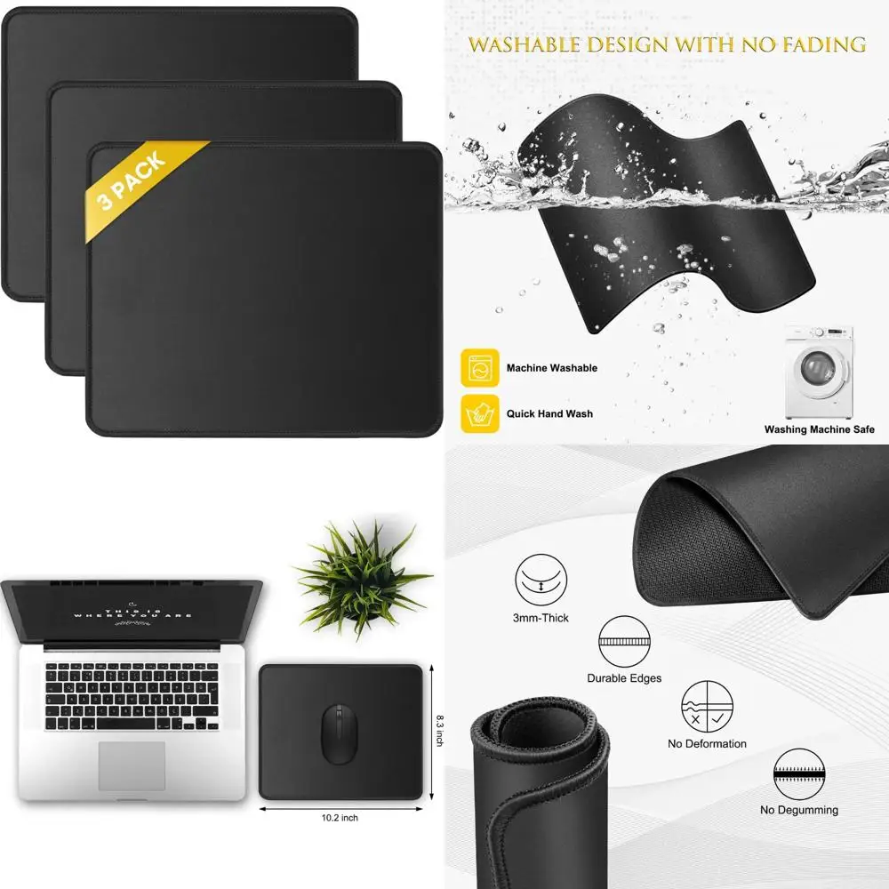 3 Pack JIKIOU Mouse Pads - Stitched Edge, Non-Slip Rubber Base, Washable and Comfortable Bulk Mousepads
3 Pack JIKIOU Mouse Pads - Stitched Edge, Non-Slip Rubber Base, Washable and Comfortable Bulk Mousepads