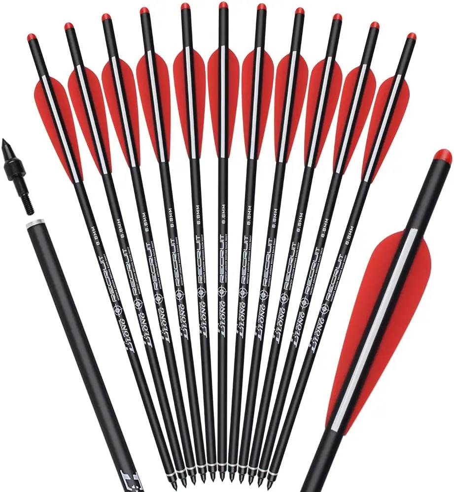 12pcs Crossbow Bolts Carbon Arrows 20 22 inch Hunting Archery Arrows with 3.8" vanes and 100 Grains Replaced Arrowhead Tips
12pcs Crossbow Bolts Carbon Arrows 20 22 inch Hunting Archery Arrows with 3.8" vanes and 100 Grains Replaced Arrowhead Tips