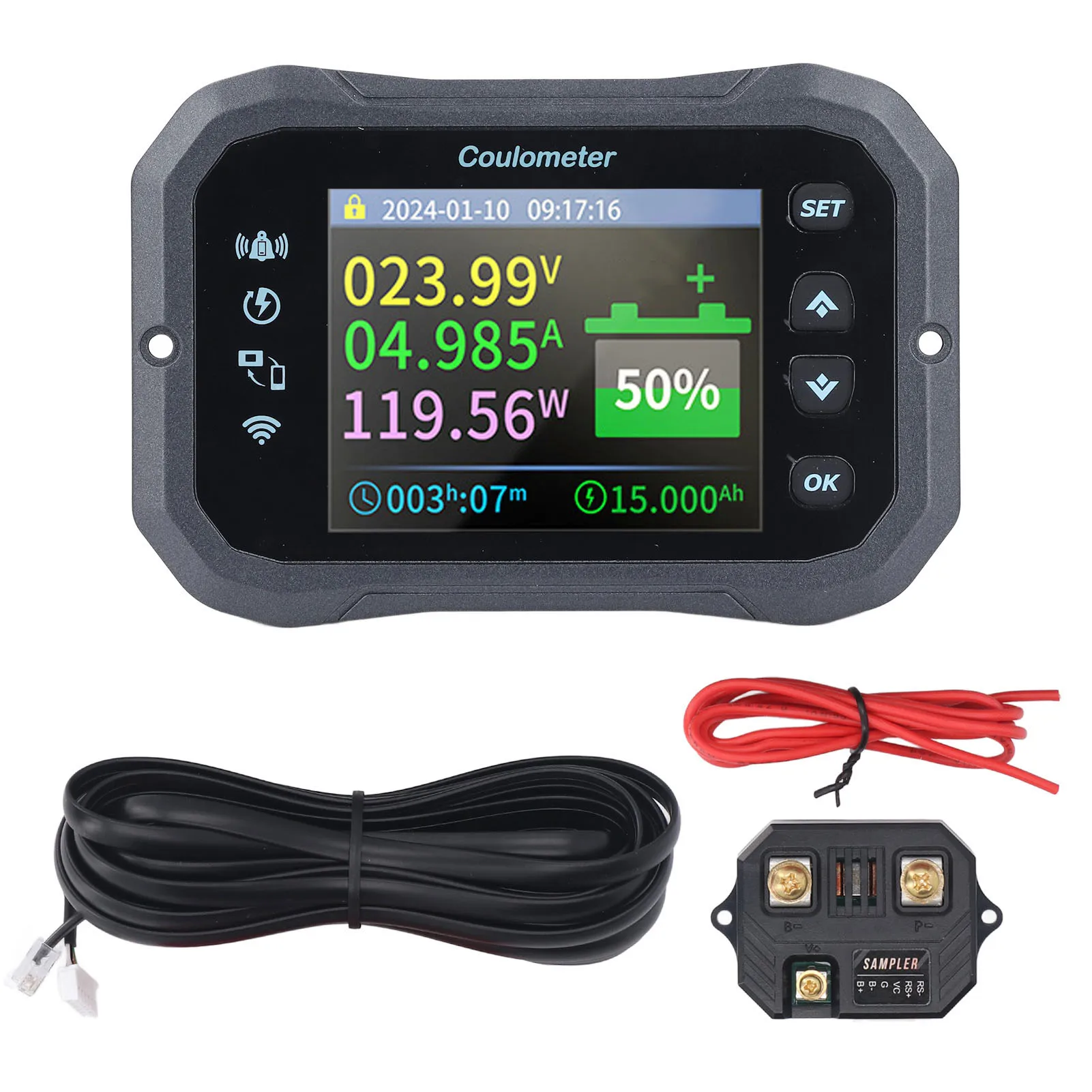 Battery Capacity Monitor WiFi Battery Monitor Multi Functions Remote Real Time Monitoring 2.4in HD Color LCD for LFP Batteries
Battery Capacity Monitor WiFi Battery Monitor Multi Functions Remote Real Time Monitoring 2.4in HD Color LCD for LFP Batteries