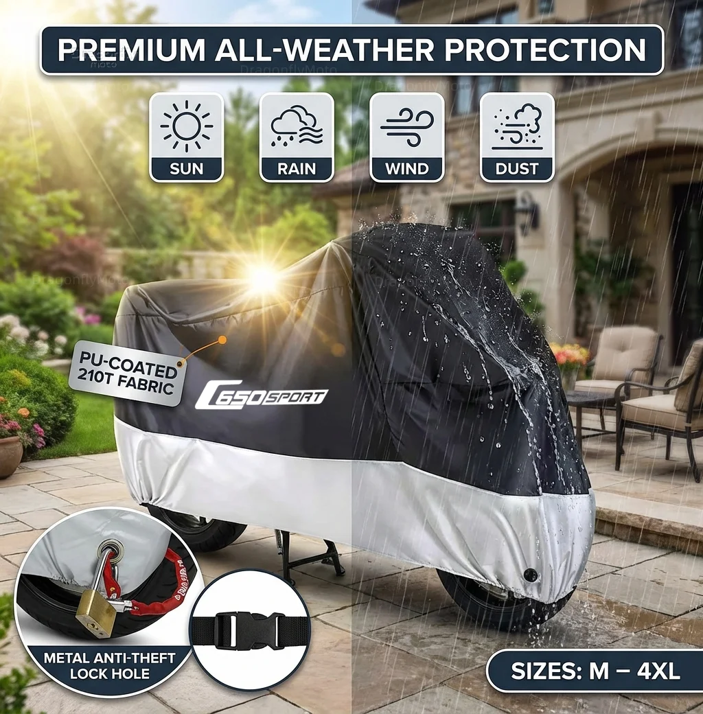 For BMW C650 SPORT C650GT C 650 GT 2012-2020 All Season Motorcycle Cover Silver Black Waterproof Dustproof UV Protection
For BMW C650 SPORT C650GT C 650 GT 2012-2020 All Season Motorcycle Cover Silver Black Waterproof Dustproof UV Protection