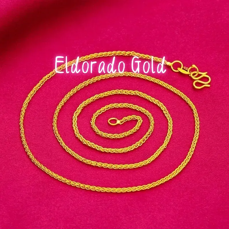 Eldorado Gold Eldorado Eldorado Women's 24K (AU999) Thin Necklace | Ancient Gold Chain, Chiseled Fret Pattern With Oval Pendant
Eldorado Gold Eldorado Eldorado Women's 24K (AU999) Thin Necklace | Ancient Gold Chain, Chiseled Fret Pattern With Oval Pendant