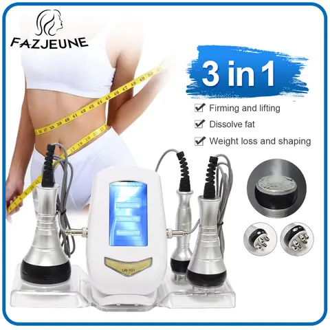 3 in 1 Cavitation Ultrasonic Body Slimming Machine 40K Beauty Device Facial Massager Skin Tighten Face Lifting Vacuum Suction