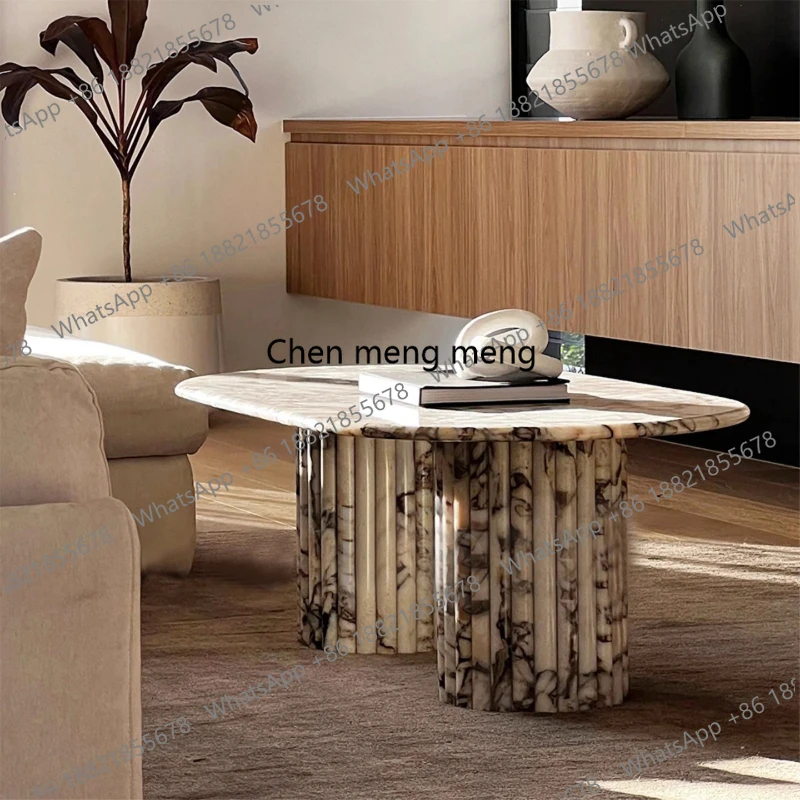 Журнальный столик из натурального мрамора, дизайнерский журнальный столик для маленькой квартиры, гостиной, домашний овальный чайный столик
Журнальный столик из натурального мрамора, дизайнерский журнальный столик для маленькой квартиры, гостиной, домашний овальный чайный столик