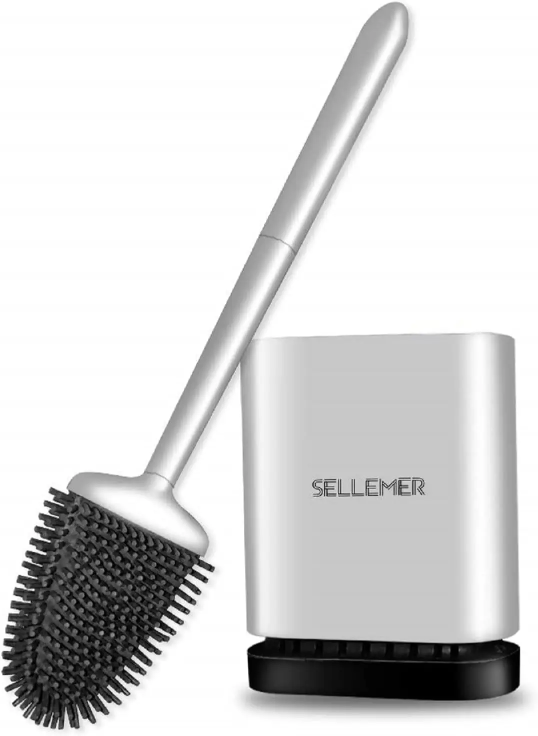 Flexible Silicone Toilet Brush with Holder Set - Compact, Non-Scratch Bristles, Ventilated Base for Quick Drying, 1 Pack Silver
Flexible Silicone Toilet Brush with Holder Set - Compact, Non-Scratch Bristles, Ventilated Base for Quick Drying, 1 Pack Silver