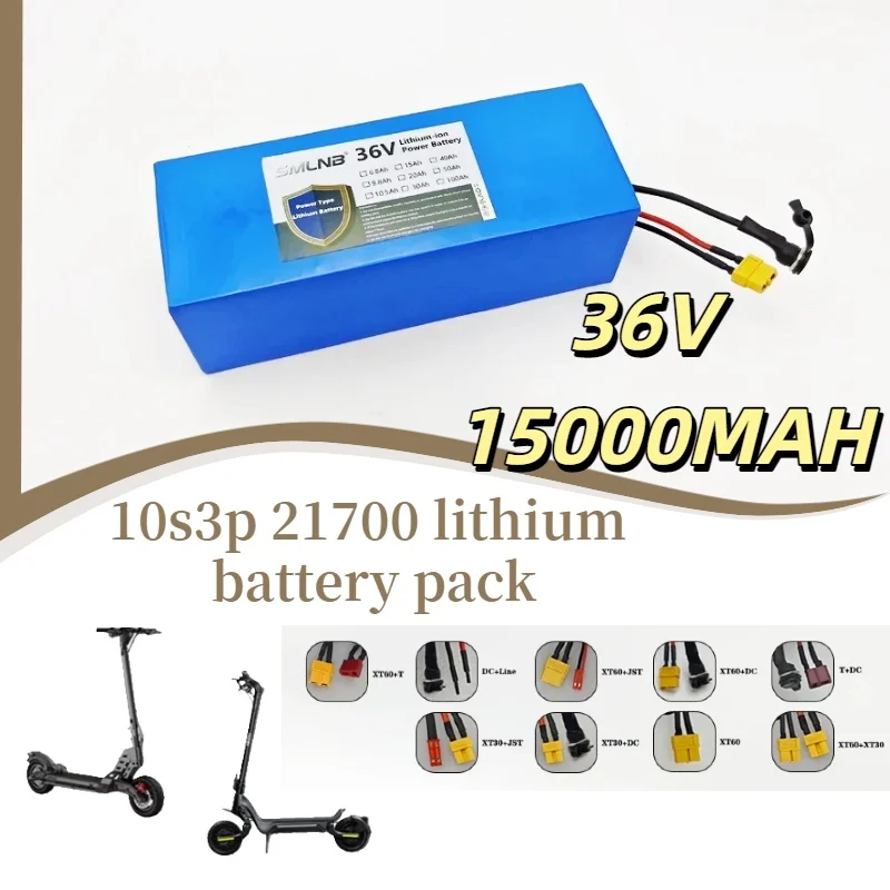 36V 15Ah 10S3P 15Ah 21700 battery pack built-in 15A BMS, 250W-500W scooter, bicycle battery
36V 15Ah 10S3P 15Ah 21700 battery pack built-in 15A BMS, 250W-500W scooter, bicycle battery