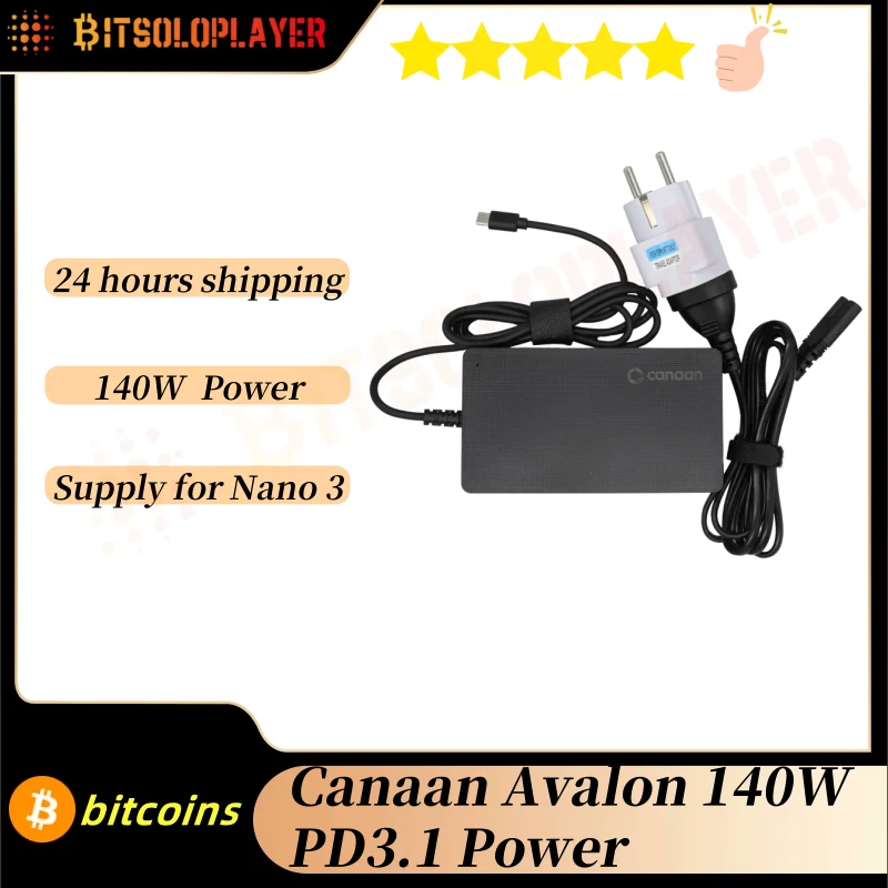 【Only power supply】Cannan Avalon Original 140W PD3.1 Power Adapter Supply For Avalon Nano 3 BTC home Miner
【Only power supply】Cannan Avalon Original 140W PD3.1 Power Adapter Supply For Avalon Nano 3 BTC home Miner