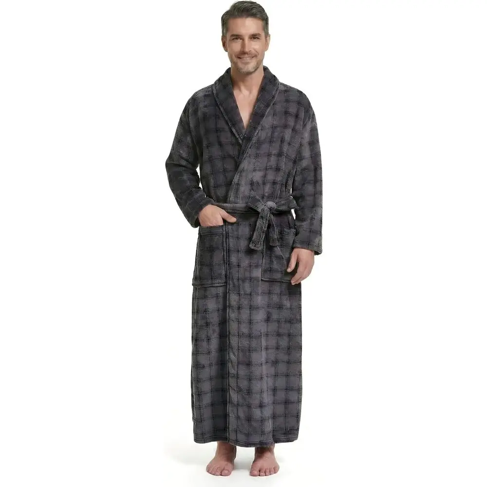 Men's leece Plush Bathrobe ull Length Big and Tall Shawl Collar Plaid Men Robe
Men's leece Plush Bathrobe ull Length Big and Tall Shawl Collar Plaid Men Robe