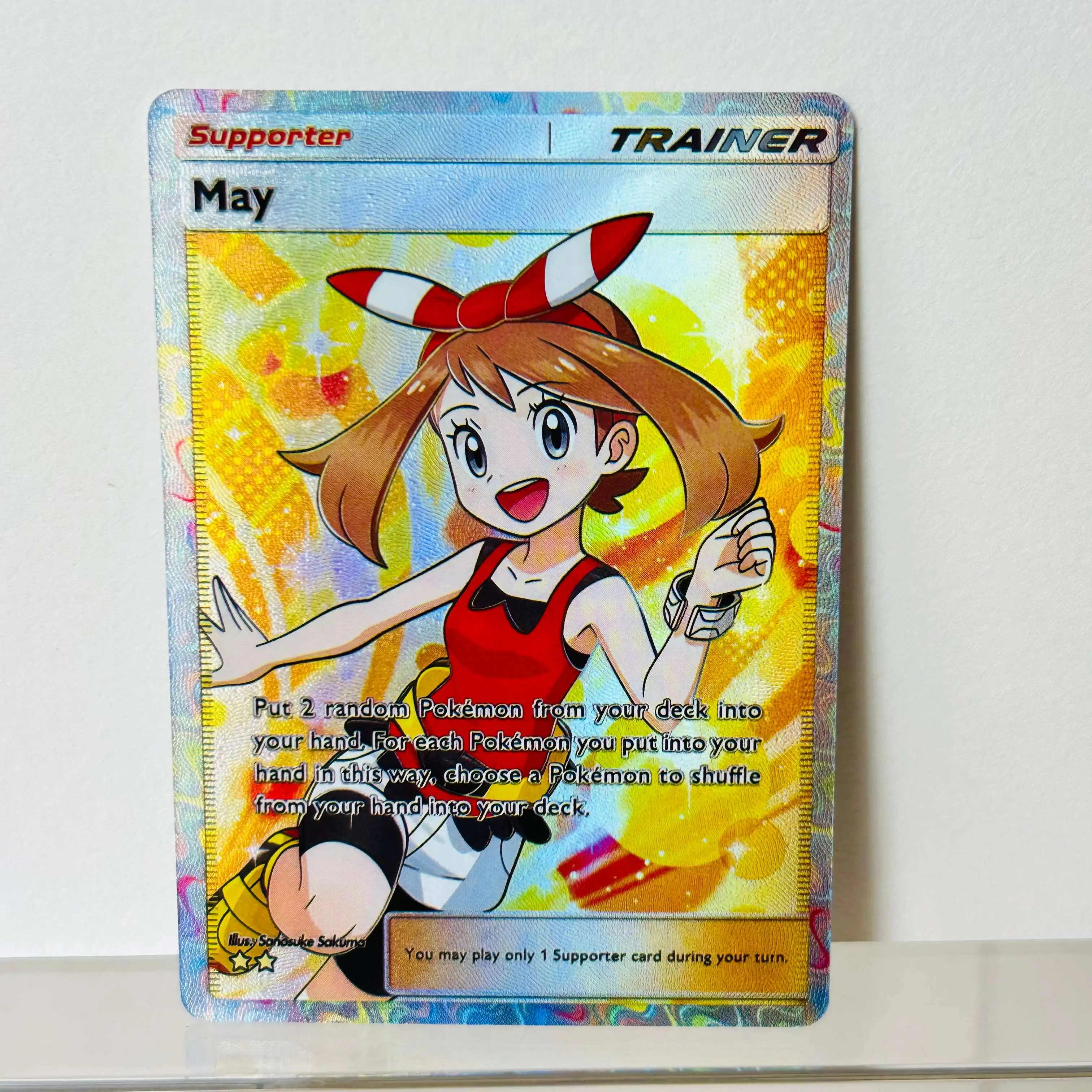 Pokémon May Trainer English Card Holographic Texture Perfect Condition DIY Premium Anime Collection Card
Pokémon May Trainer English Card Holographic Texture Perfect Condition DIY Premium Anime Collection Card