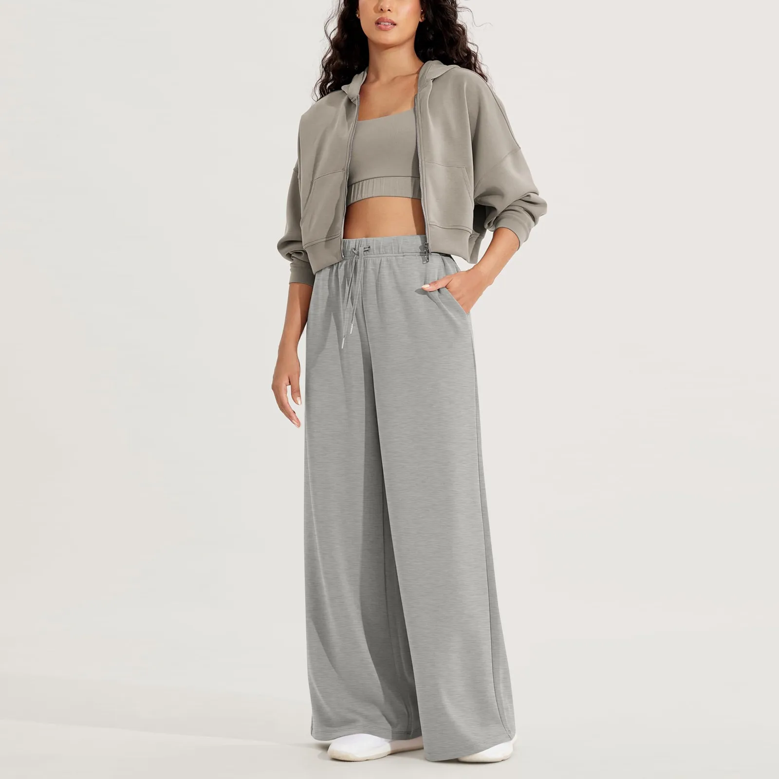 Women's Soft Solid Color Wide Leg Pants With Pockets Drawstring High Waist Pull-On Casual and Versatile Trousers
Women's Soft Solid Color Wide Leg Pants With Pockets Drawstring High Waist Pull-On Casual and Versatile Trousers