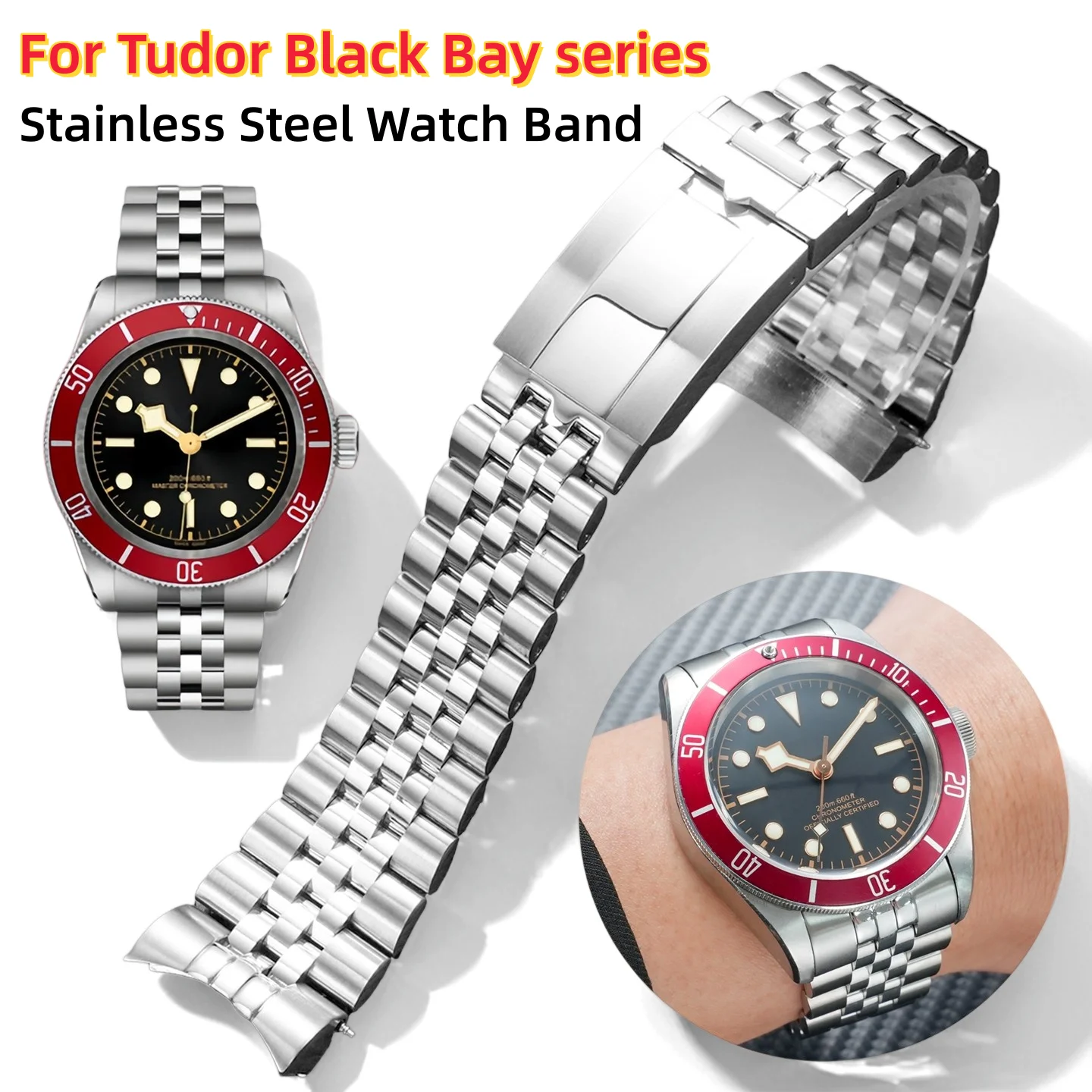 High quality Stainless Steel Jubilee Watch Band 20mm 22mm For TUDOR Black Bay M7941A 41mm Curved End Metal Bracelet watch strap
High quality Stainless Steel Jubilee Watch Band 20mm 22mm For TUDOR Black Bay M7941A 41mm Curved End Metal Bracelet watch strap
