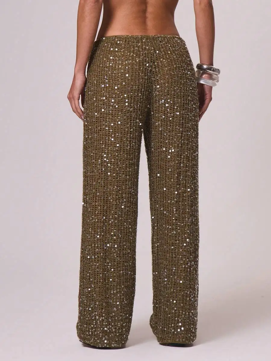 Women Boho Sequin Wide Leg Crochet Pants For Summer Vacation Beach
Women Boho Sequin Wide Leg Crochet Pants For Summer Vacation Beach