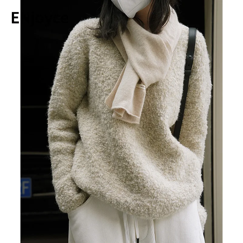 Women Winter Simple Circle Yarn Wool Thick Warm Knitted Sweaters Pullovers Casual Loose Round Neck Jumper Knitwear Tops
Women Winter Simple Circle Yarn Wool Thick Warm Knitted Sweaters Pullovers Casual Loose Round Neck Jumper Knitwear Tops