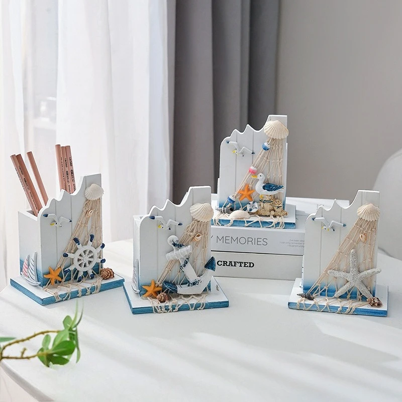 Mediterranean-Style Creative Pen Holder Storage Box, Ocean-Style Home Wooden Office Desk Decoration, Gift
Mediterranean-Style Creative Pen Holder Storage Box, Ocean-Style Home Wooden Office Desk Decoration, Gift