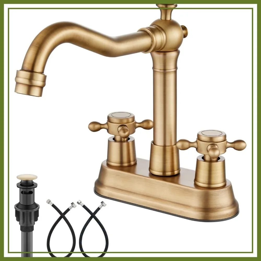 4 Inch Centerset Bathroom Sink Faucet Vintage 2 Cross Handle RV Mixer Tap Basin Vanity Lavatory Utility for 3 Hole with Pop Up Drain
4 Inch Centerset Bathroom Sink Faucet Vintage 2 Cross Handle RV Mixer Tap Basin Vanity Lavatory Utility for 3 Hole with Pop Up Drain