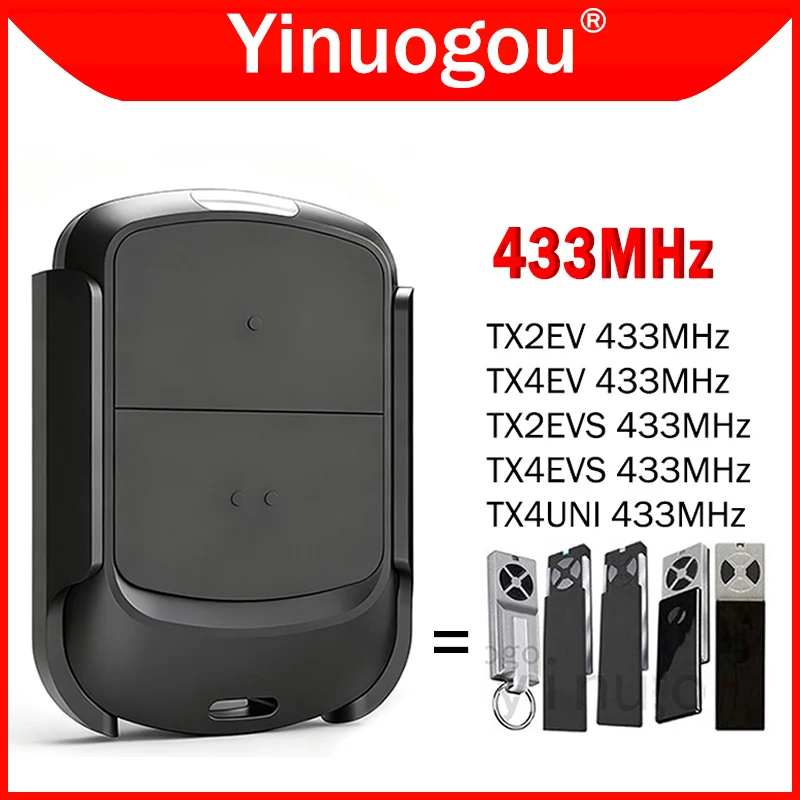 Works With TX2EV TX4EV TX2EVS TX4EVS TX4UNI Garage Door Remote Control 433MHz Rolling Code Gate Remote Control Duplicator Opener
Works With TX2EV TX4EV TX2EVS TX4EVS TX4UNI Garage Door Remote Control 433MHz Rolling Code Gate Remote Control Duplicator Opener